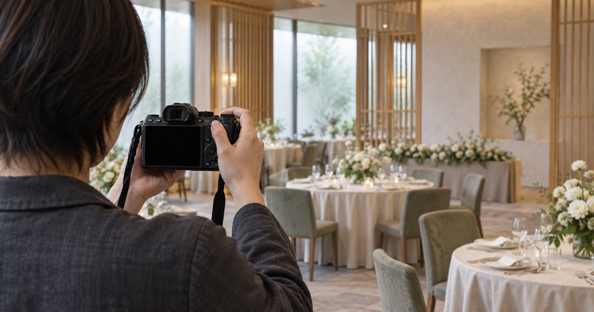 結婚式場の内装をWebで伝える手順のイメージ写真
